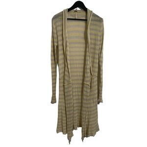 Free People Women's Stone/Beige/Yellow Cotton Cardigan Duster I Size: XS